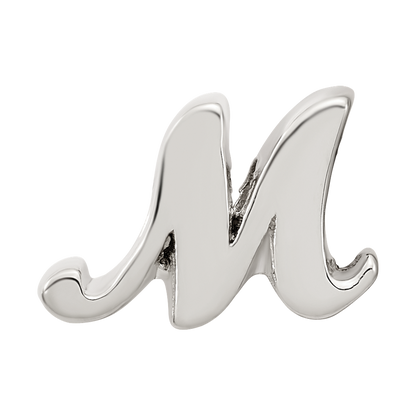 Sterling Silver Reflections Letter M Script Bead