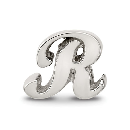 Sterling Silver Reflections Letter R Script Bead