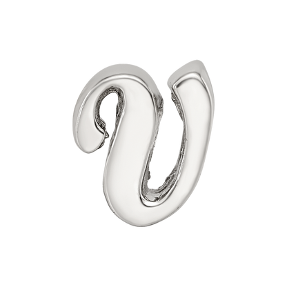 Sterling Silver Reflections Letter V Script Bead