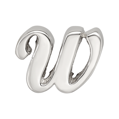 Sterling Silver Reflections Letter W Script Bead