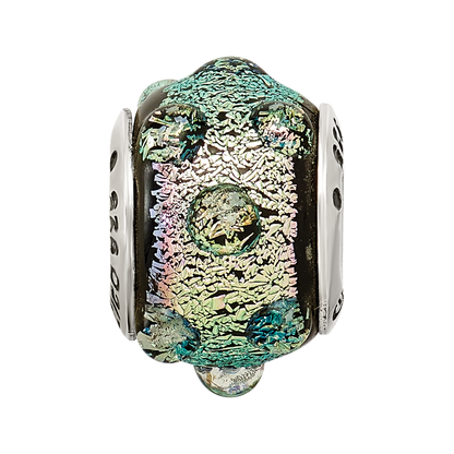 Sterling Silver Reflections Purple Dichroic Glass Bead