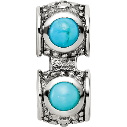 Sterling Silver Reflections Turquoise Connector Bead