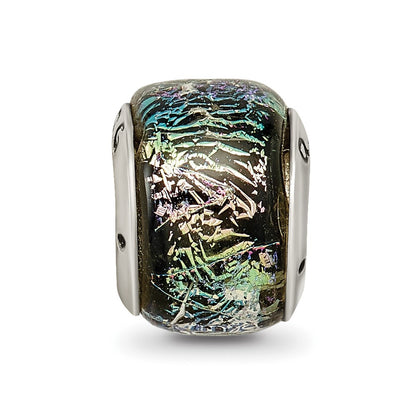 Sterling Silver Reflections Rainbow Dichroic Glass Bead