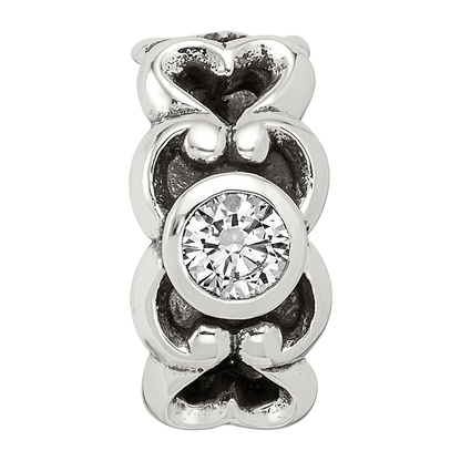 Sterling Silver Reflections CZ Connector Bead