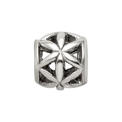 Sterling Silver Reflections Floral Cut Out Bali Bead