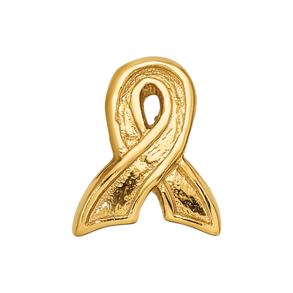 Sterling Silver Gold-plated Reflections Awareness Ribbon Bead