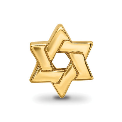 Sterling Silver Gold-plated Reflections Star of David Bead