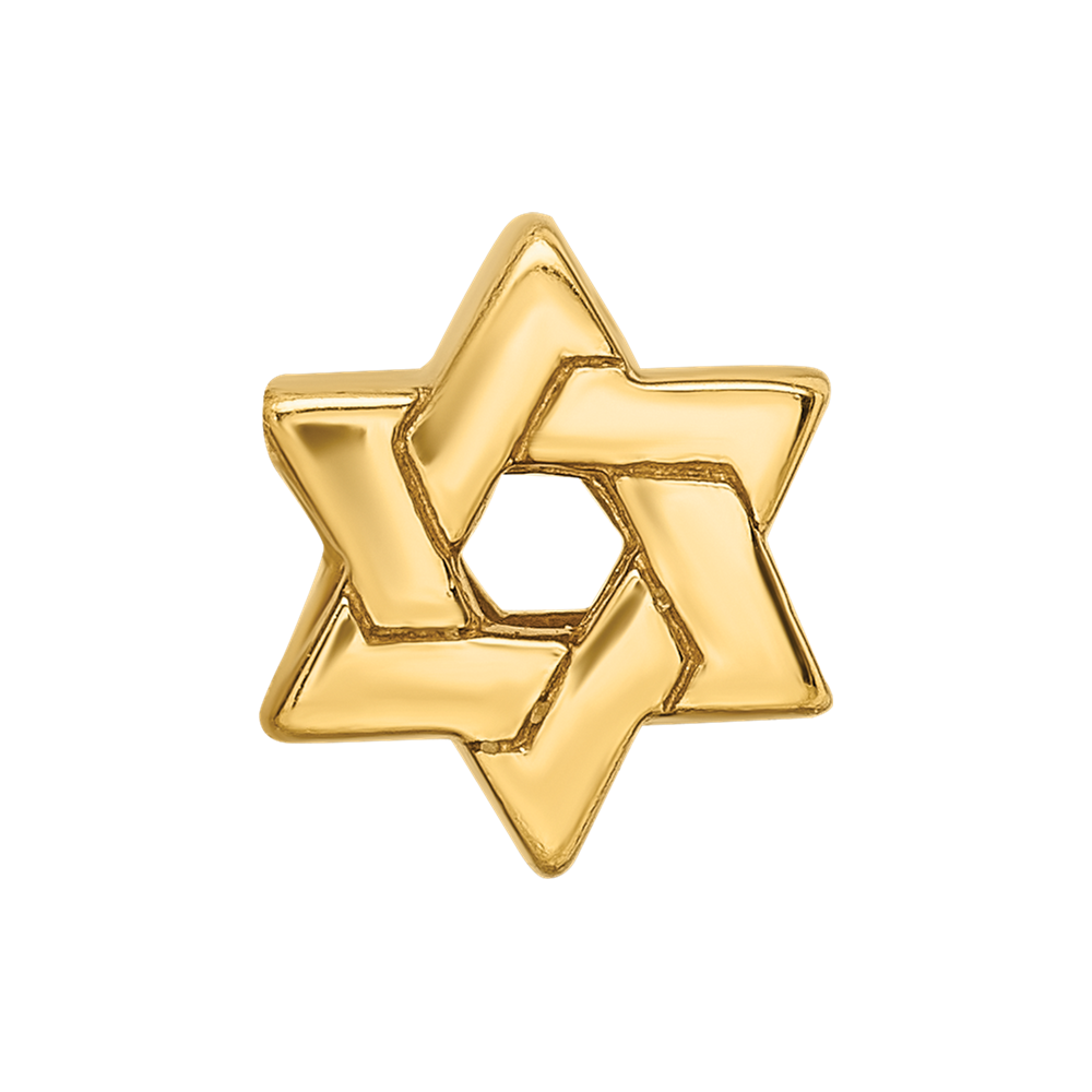 Sterling Silver Gold-plated Reflections Star of David Bead
