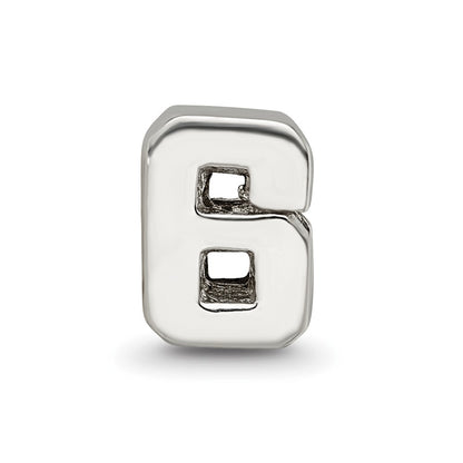 Sterling Silver Reflections Number 6 Bead