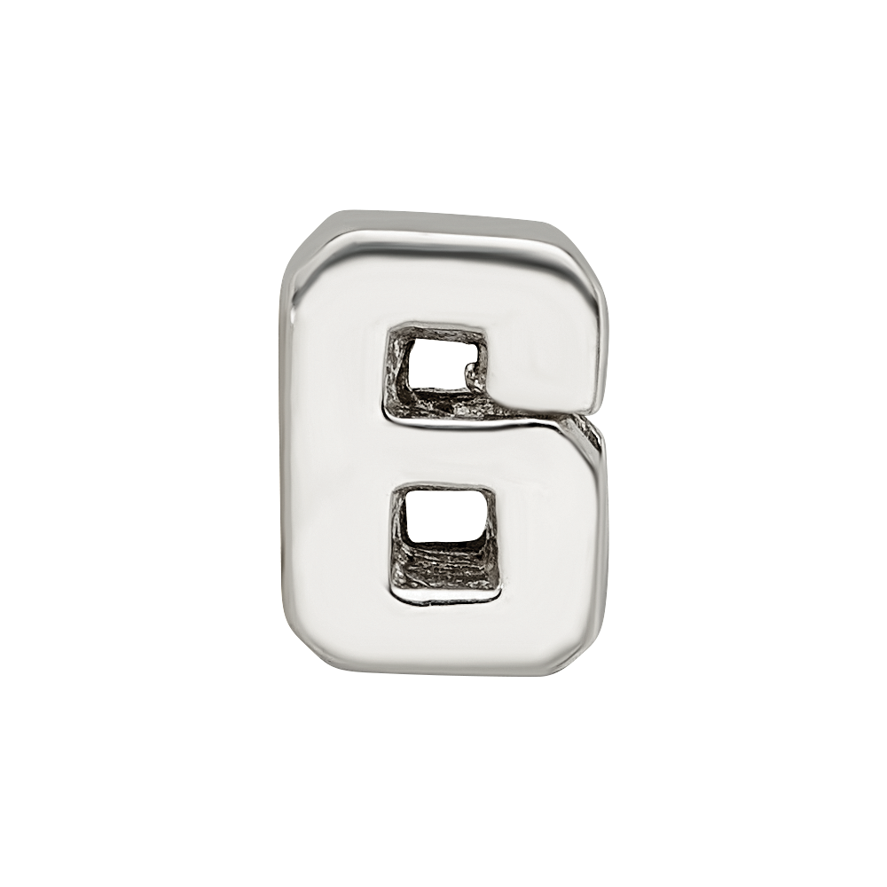 Sterling Silver Reflections Number 6 Bead