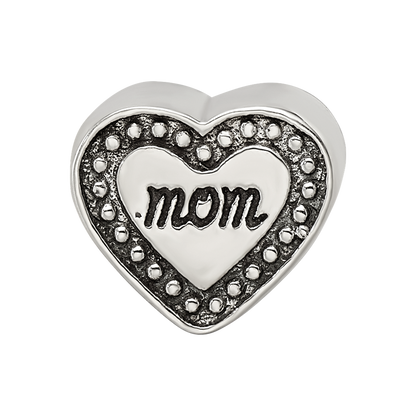 Sterling Silver Reflections Mom Heart Bead