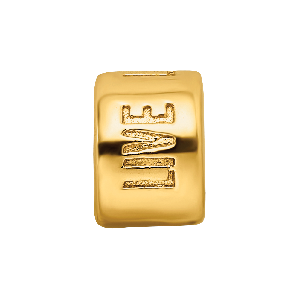 Sterling Silver Gold-plated Reflections Live Laugh Love Spacer Bead