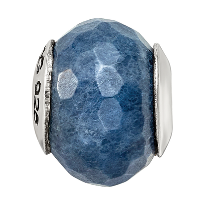 Sterling Silver Reflections Dark Blue Quartz Stone Bead