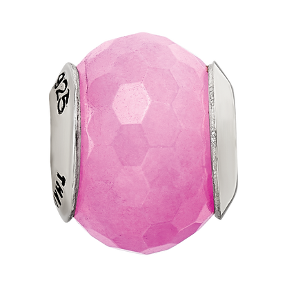 Sterling Silver Reflections Fuschia Quartz Stone Bead