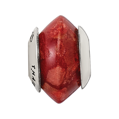 Sterling Silver Reflections Bamboo Coral Stone Bead