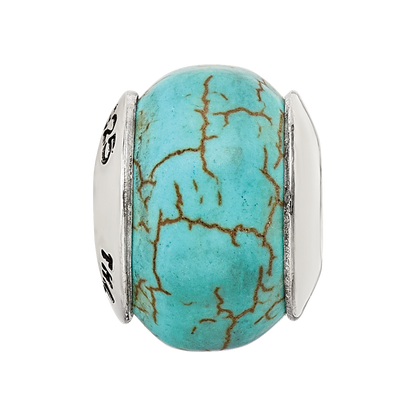 Sterling Silver Reflections Blue Magnesite Stone Bead
