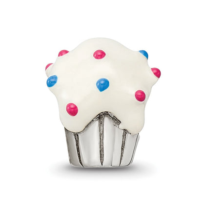 Sterling Silver Reflections Enameled Cupcake Bead