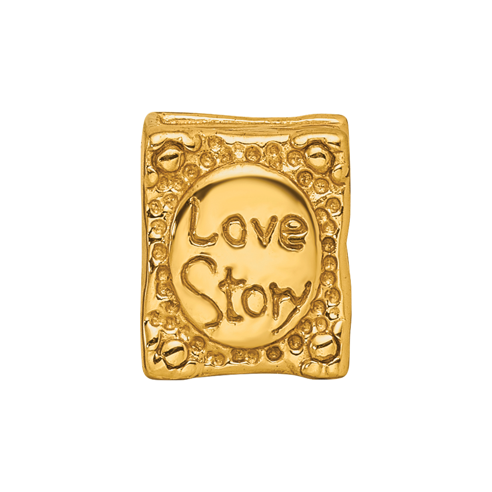 Sterling Silver Gold-plated Reflections Love Story Book Bead