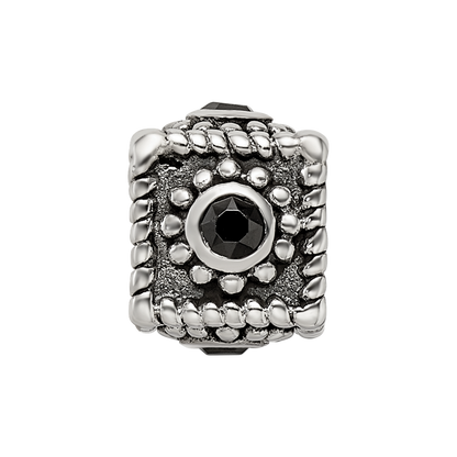 Sterling Silver Reflections Square 4 CZ Bead