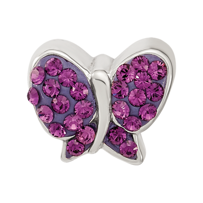 Sterling Silver Reflections Purple Preciosa Crystal Butterfly Bead