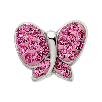 Sterling Silver Reflections Pink Preciosa Crystal Butterfly Bead