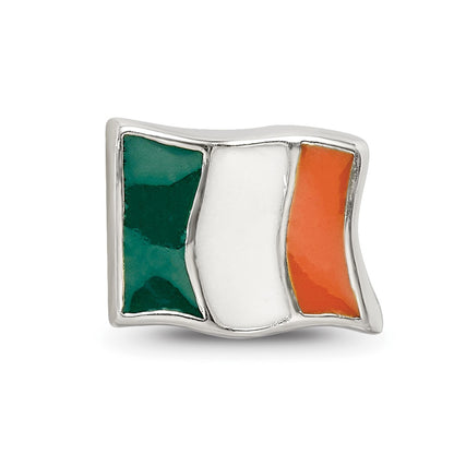 Sterling Silver Reflections Enameled Ireland Flag Bead