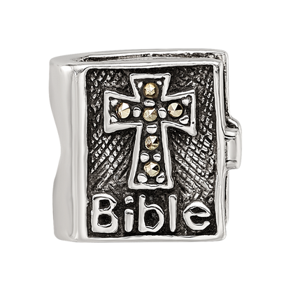 Sterling Silver Reflections Marcasite Cross Bible Bead