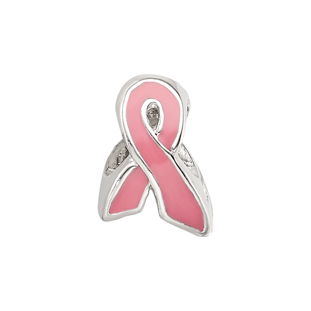 Sterling Silver Reflections Kids Enameled Breast Cancer Awareness Bead