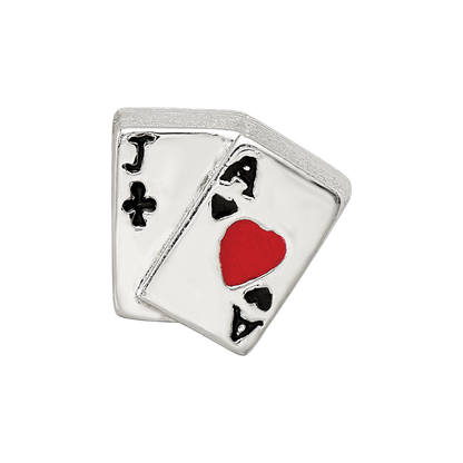 Sterling Silver Reflections Enameled Blackjack Bead
