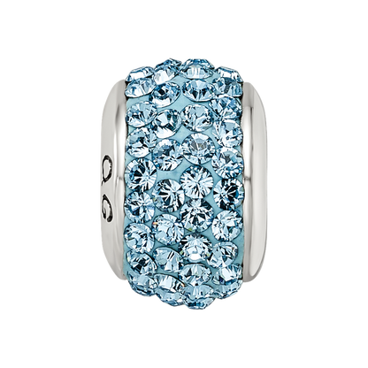 Sterling Silver Reflections Sky Blue Full Preciosa Crystal Bead
