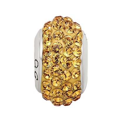 Sterling Silver Reflections Orange Full Preciosa Crystal Bead