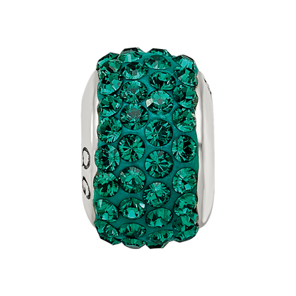 Sterling Silver Reflections Medium Green Full Preciosa Crystal Bead