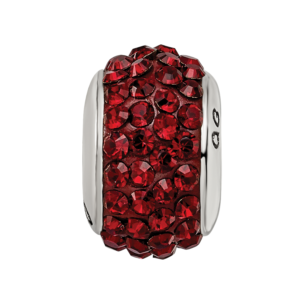 Sterling Silver Reflections Dark Maroon Full Preciosa Crystal Bead