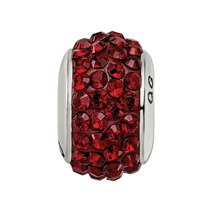 Sterling Silver Reflections Dark Maroon Full Preciosa Crystal Bead