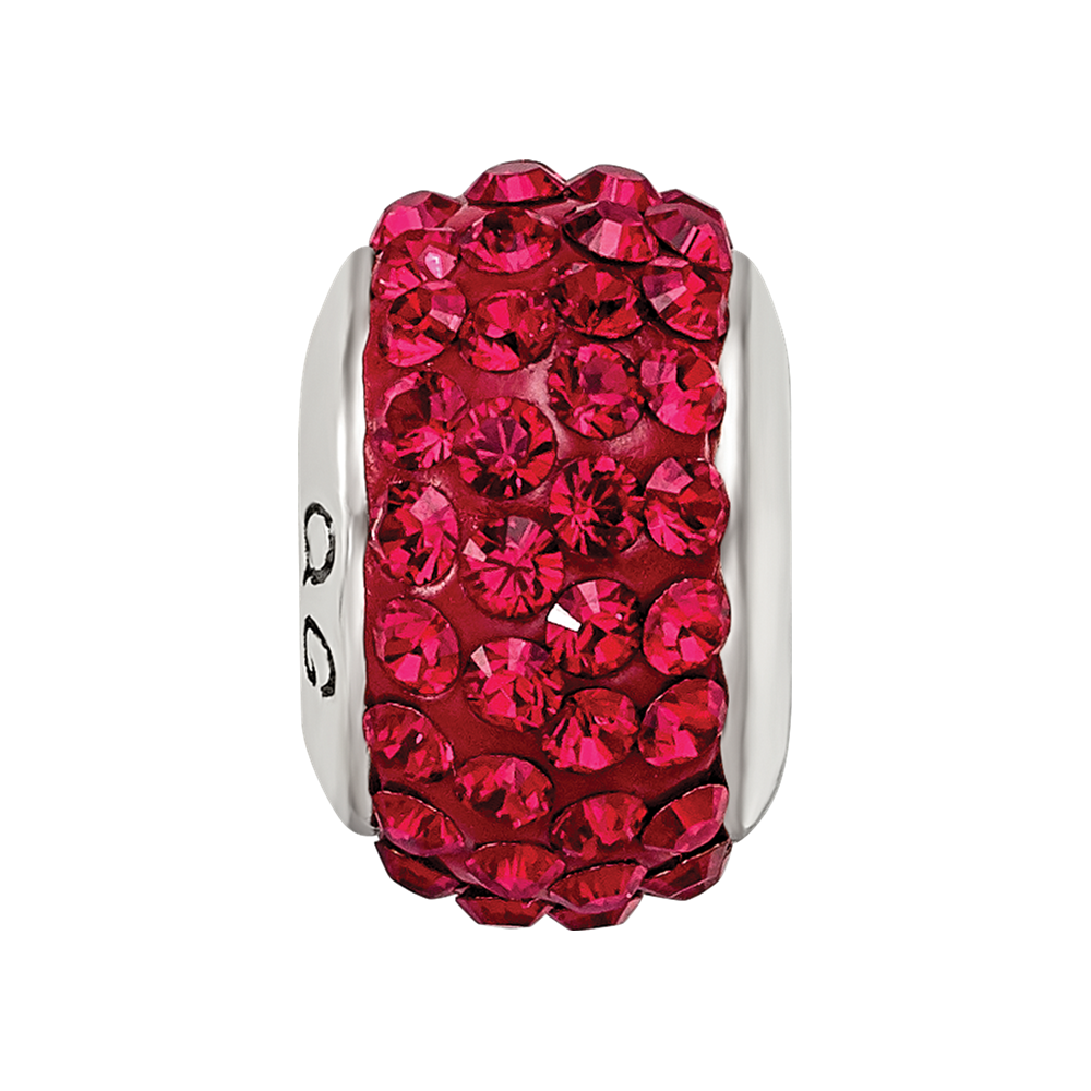 Sterling Silver Reflections Red Full Preciosa Crystal Bead