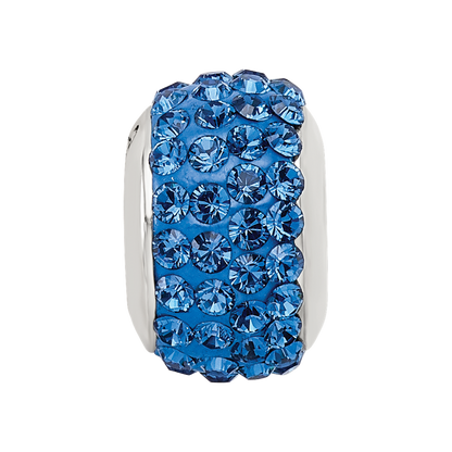 Sterling Silver Reflections Medium Blue Full Preciosa Crystal Bead