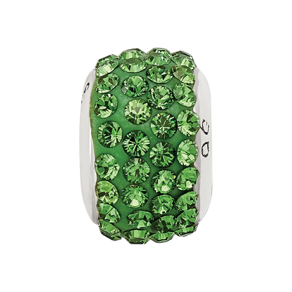 Sterling Silver Reflections Green Full Preciosa Crystal Bead