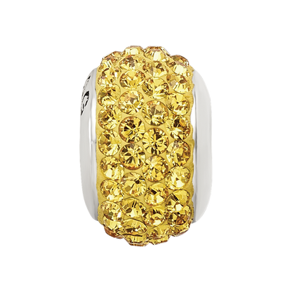 Sterling Silver Reflections Yellow Full Preciosa Crystal Bead