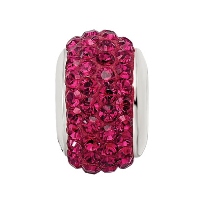 Sterling Silver Reflections Maroon Full Preciosa Crystal Bead