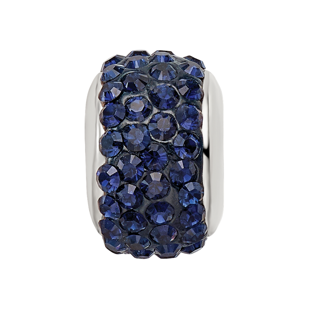 Sterling Silver Reflections Dark Blue/Navy Full Preciosa Crystal Bead