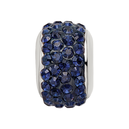 Sterling Silver Reflections Dark Blue/Navy Full Preciosa Crystal Bead