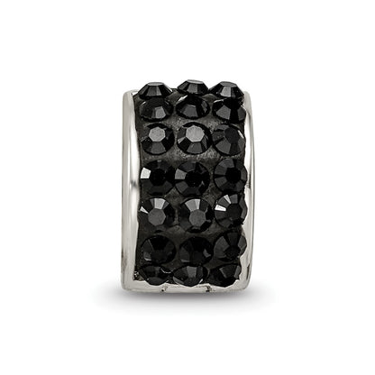Sterling Silver Reflections Black Preciosa Crystal Bead