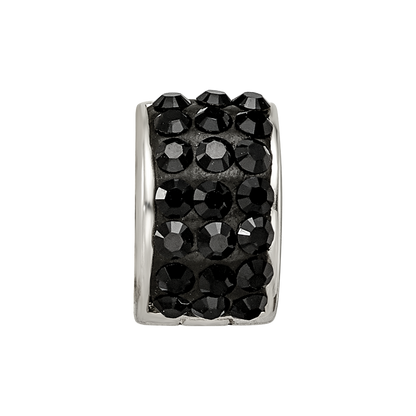 Sterling Silver Reflections Black Preciosa Crystal Bead
