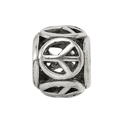 Sterling Silver Reflections Peace Sign Bead