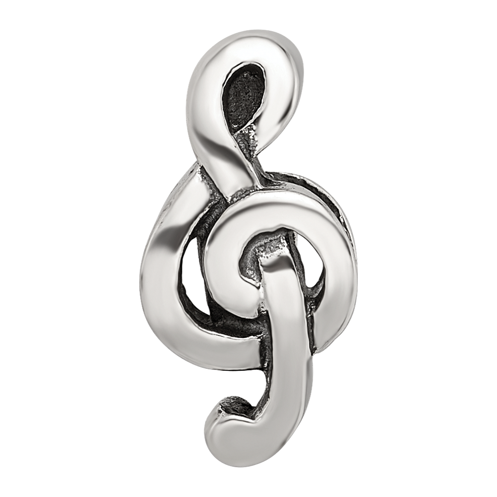 Sterling Silver Reflections Treble Clef Bead
