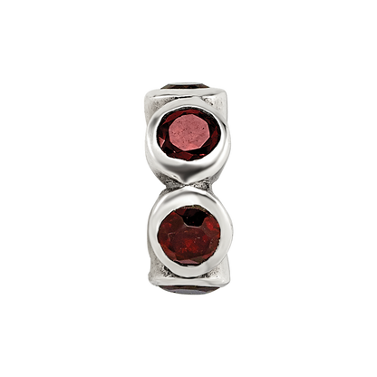 Sterling Silver Reflections Red CZ Bead