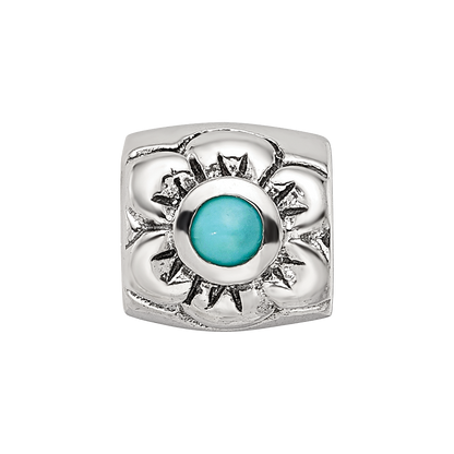 Sterling Silver Reflections Turquoise Bead