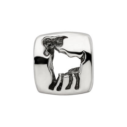 Sterling Silver Reflections Aries Zodiac Antiqued Bead