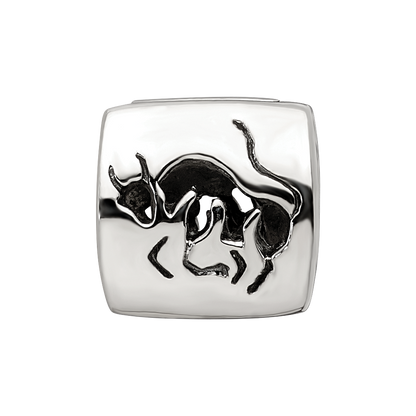 Sterling Silver Reflections Taurus Zodiac Antiqued Bead