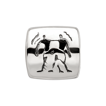 Sterling Silver Reflections Gemini Zodiac Antiqued Bead